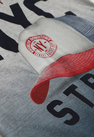 T-SHIRT Bambino Estiva Maglietta Girocollo Mezze Maniche Stampata Grigia Maglia Estate Grigio Blu NYC T-SHIRT Piccole Canaglie - Tropea, Commerciovirtuoso.it