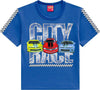 T-SHIRT Bambino Maniche Corte Blu Maglietta Kyly City Race Mezze Maniche Estiva Bambino Girocollo Maglia Estate Bimbo Stampata Macchine T-SHIRT Piccole Canaglie - Tropea, Commerciovirtuoso.it