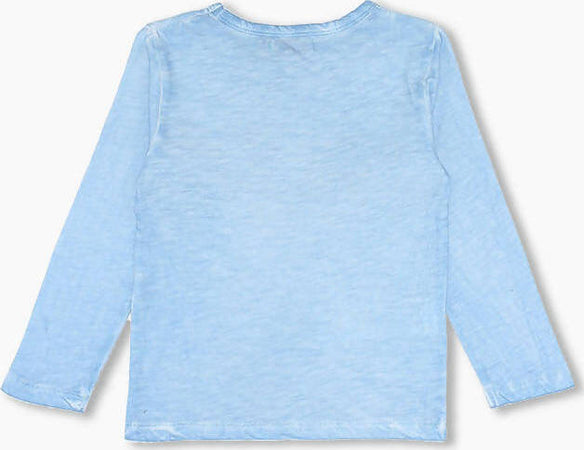 T-Shirt Bambino Maniche Lunghe Blu Stampata 100% Cotone Maglia Girocollo Azzurra con Tasca Maglietta Bimbo t-shirt baby maschio Piccole Canaglie - Tropea, Commerciovirtuoso.it