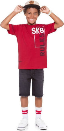 T-Shirt Bambino Mezze Maniche Estiva Maglietta Girocollo Tinta Unita Stampa in Rilievo SK8 Maglia Bimbo 100% Cotone Estate 2021 T-SHIRT Piccole Canaglie - Tropea, Commerciovirtuoso.it