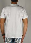 T-shirt-bianca-con-logo-bicolore-fluo