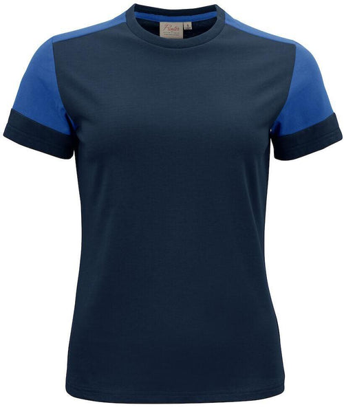 T-shirt Bicolore Prime Blu Royal Maglietta Donna Misto Cotone Organico Poliestere Riciclato Ecosostenibile