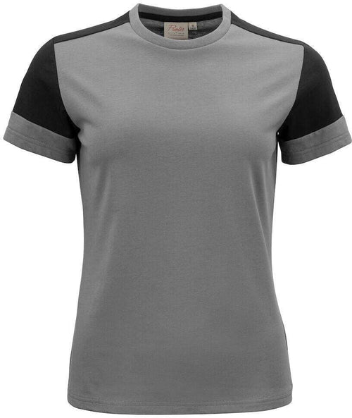 T-shirt Bicolore Prime Grigio Nero Maglietta Donna Misto Cotone Organico Poliestere Riciclato Ecosostenibile