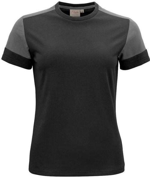 T-shirt Bicolore Prime Nero Grigio Maglietta Donna Misto Cotone Organico Poliestere Riciclato Ecosostenibile
