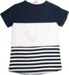 T-Shirt Bimba Estiva Mezze Maniche Righe Bianca e Blu Maglia Girocollo Bambina Maniche Corte Estate Cuore Paillettes Glitter Brillantini fashion t-shirt bambina/ragazza Piccole Canaglie - Tropea, Commerciovirtuoso.it