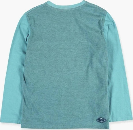 T-Shirt Bimbo Azzurra e Blu Stampata Maglia Maniche Lunghe Bambino 95% Cotone Girocollo Colorata Maglietta Fluo t-shirt bambino Piccole Canaglie - Tropea, Commerciovirtuoso.it