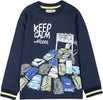 T-Shirt Bimbo Blu Marine 100% Cotone Stampata Keep Calm Macchine Maglia Maniche Lunghe Bambino Girocollo Colorata Maglietta Fashion Boy t-shirt bambino Piccole Canaglie - Tropea, Commerciovirtuoso.it