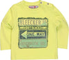T-Shirt Bimbo Gialla Stampata Maglia Maniche Lunghe Bambino 100% Cotone Girocollo Multi Color Maglietta con Bottoni t-shirt baby maschio Piccole Canaglie - Tropea, Commerciovirtuoso.it