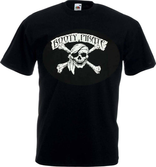 T-Shirt Booty Pirate 032 Unisex Nera Girocollo Maniche Corte Moda/Uomo/Abbigliamento/T-shirt polo e camicie/T-shirt Il Distintivo - Pesaro, Commerciovirtuoso.it