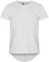 T-Shirt Brooklyn Bianco Maglietta Fondo Retro Lungo con Pinces
