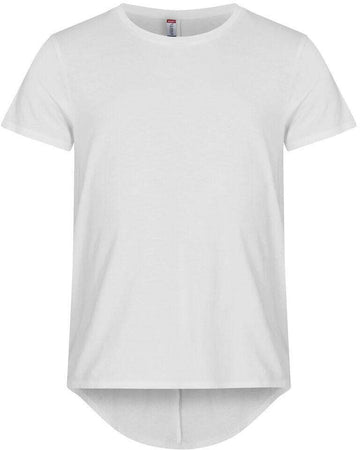 T-Shirt Brooklyn Bianco Maglietta Fondo Retro Lungo con Pinces