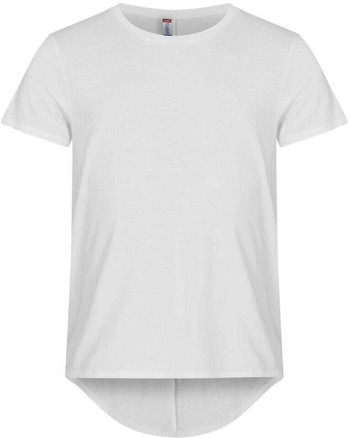 T-Shirt Brooklyn Bianco Maglietta Fondo Retro Lungo con Pinces