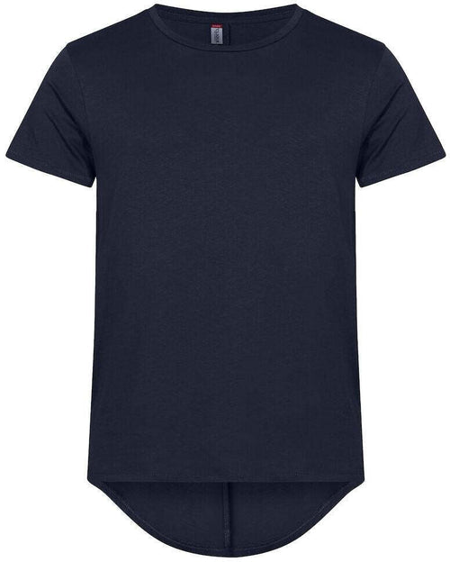 T-Shirt Brooklyn Blu Maglietta Fondo Retro Lungo con Pinces