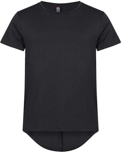 T-Shirt Brooklyn Nero Maglietta Fondo Retro Lungo con Pinces