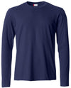 T-Shirt Clique Basic Manica Lunga Blu Navy 145 gr