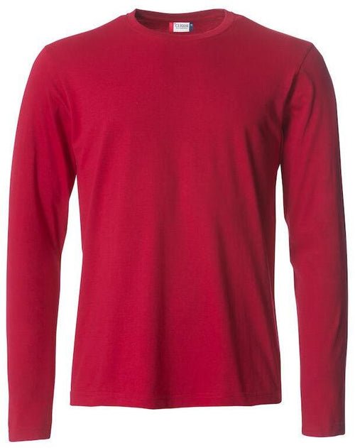 T-Shirt Clique Basic Manica Lunga Rosso 145 gr Taglie Forti