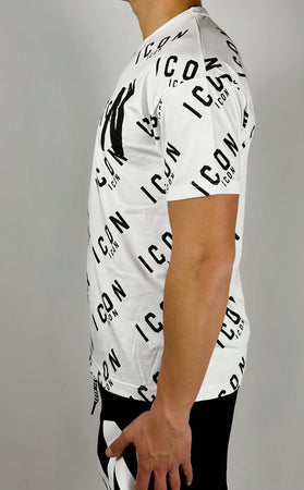 T-shirt-con-logo-stampa-all-over-bianca