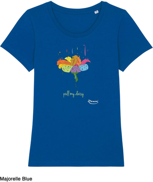 T-shirt da Donna con stampa Daisy - Tira la mia margherita Maglia a Maniche Corte DREAMERS Brand