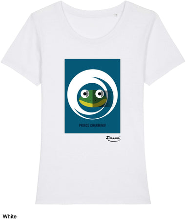 T-shirt da Donna con stampa "Principe azzurro - Prince charming" Maglia a Maniche Corte DREAMERS Brand
