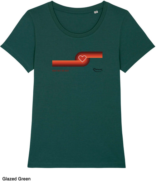 T-shirt da Donna con stampa Strip cardiaco - Heart Maglia a Maniche Corte DREAMERS Brand