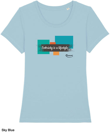 T-shirt da Donna con stampa "Strip sobrietà - Sobriety" Maglia a Maniche Corte DREAMERS Brand