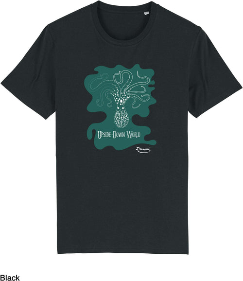 T-shirt da Uomo con stampa Upside - Il mondo sotto sopra Maglia a Maniche Corte DREAMERS Brand