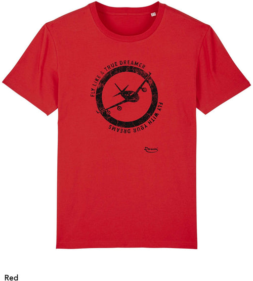 T-shirt da Uomo con stampa Vola con i tuoi sogni - Flylike Maglia a Maniche Corte DREAMERS Brand