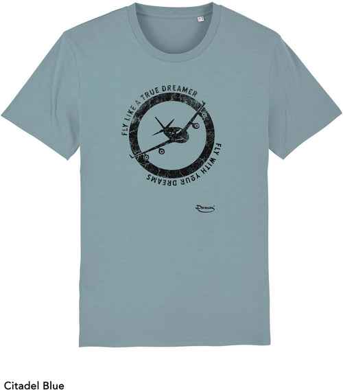 T-shirt da Uomo con stampa Vola con i tuoi sogni - Flylike Maglia a Maniche Corte DREAMERS Brand