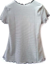 T-shirt Donna a Righe Elasticizzata Maglia Maniche corte con Bordo a Contrasto Maglietta Estiva Girocollo Casual ART. DT71977B maglia donna L'Orchidea - Siderno, Commerciovirtuoso.it