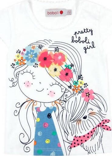 T-Shirt Estiva Bambina Maniche Corte Girocollo Maglietta Stampata Bimba 100% Cotone Maglia Mezze Maniche Bianco Bambino Estate Colorata Boboli t-shirt baby femmina Piccole Canaglie - Tropea, Commerciovirtuoso.it