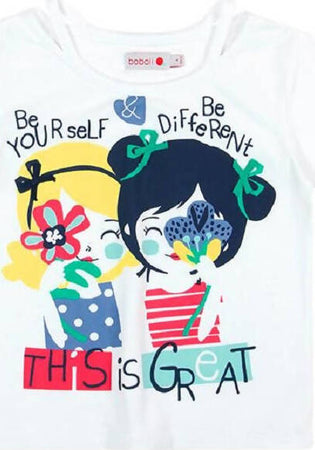 T-Shirt Estiva Bambina Maniche Corte Girocollo Maglietta Stampata Bimba 100% Cotone Maglia Mezze Maniche Bianco Bambino Estate Colorata Boboli t-shirt bambina/ragazza Piccole Canaglie - Tropea, Commerciovirtuoso.it