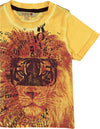 T-Shirt Estiva Bambino Gialla Stampa Leone Maglia Mezze Maniche Girocollo Gialla Maglietta Colorata 100% Cotone Bimbo Estiva t-shirt baby maschio Piccole Canaglie - Tropea, Commerciovirtuoso.it
