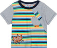 T-Shirt Estiva Bambino Mezze Maniche Righe Multi Colore Maglia Bimbo Maniche Corte Taschino Girocollo in 100% Cotone Colorata t-shirt baby maschio Piccole Canaglie - Tropea, Commerciovirtuoso.it