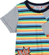 T-Shirt Estiva Bambino Mezze Maniche Righe Multi Colore Maglia Bimbo Maniche Corte Taschino Girocollo in 100% Cotone Colorata t-shirt baby maschio Piccole Canaglie - Tropea, Commerciovirtuoso.it