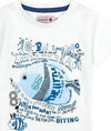 T-Shirt Estiva Bimbo Maniche Corte Girocollo Bianca Maglietta Stampata Pesce 100% Cotone Maglia Mezze Maniche Bambino Pesci Estate Blu e Bianco Boboli. t-shirt baby maschio Piccole Canaglie - Tropea, Commerciovirtuoso.it