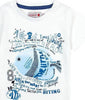 T-Shirt Estiva Bimbo Maniche Corte Girocollo Bianca Maglietta Stampata Pesce 100% Cotone Maglia Mezze Maniche Bambino Pesci Estate Blu e Bianco Boboli. t-shirt baby maschio Piccole Canaglie - Tropea, Commerciovirtuoso.it