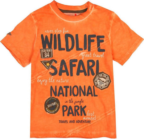 T-Shirt Estiva Bimbo Maniche Corte Girocollo Maglietta Stampata Arancione National Park 100% Cotone Maglia Mezze Maniche Arancio Bambino Estate Colorata Boboli t-shirt bambino/ragazzo Piccole Canaglie - Tropea, Commerciovirtuoso.it