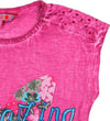 T-Shirt Estiva Rosa Bimba Mezze Maniche Girocollo Stampa Colorata Maglia Estiva Bambina 100% Cotone Ricamata Fashion Fuchsia t-shirt bambina/ragazza Piccole Canaglie - Tropea, Commerciovirtuoso.it