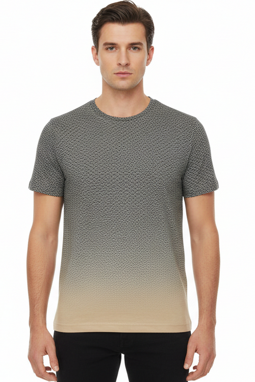 T-Shirt Uomo +39 Masq Fantasia Sfumata Cappuccino Nero - Stile Italiano Premium