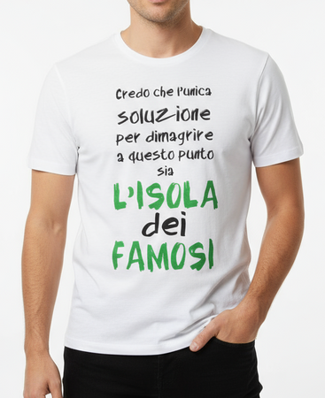 T-Shirt Uomo Let's Bubble Isola Dei Famosi Bianco - Streetwear TV Italiano
