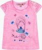 T-Shirt Maglietta Rosa Bimba Estiva Mezze Maniche Maglia Estate Bambina Stampata Colori Con Pizzo Apertura Bottoni Girocollo t-shirt baby femmina Piccole Canaglie - Tropea, Commerciovirtuoso.it
