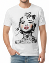 T-Shirt Uomo Let's Bubble Stampa Lipstick Bianco - Streetwear Italiano Premium