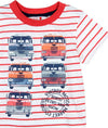 T-shirt Mezze Maniche Girocollo Bambino Estiva 100% Cotone Maglietta Maniche Corte Bianca e Rossa Righe Estate con Stampa Macchine Maglia Bimbo t-shirt baby maschio Piccole Canaglie - Tropea, Commerciovirtuoso.it