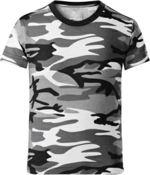 T-shirt Mimetica Urban Bambino Bianca Nera E Grigia Mezze Manichee Girocollo Moda/Bambini e ragazzi/Abbigliamento/T-shirt polo e camicie/T-shirt Il Distintivo - Pesaro, Commerciovirtuoso.it
