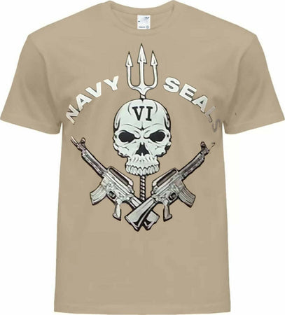 T-shirt Navy Seals Teschio United States Maglia Uomo Girocollo Never Quit Moda/Uomo/Abbigliamento/T-shirt con stampe divertenti Il Distintivo - Pesaro, Commerciovirtuoso.it