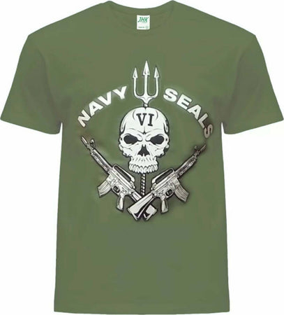 T-shirt Navy Seals Teschio United States Maglia Uomo Girocollo Never Quit Moda/Uomo/Abbigliamento/T-shirt con stampe divertenti Il Distintivo - Pesaro, Commerciovirtuoso.it