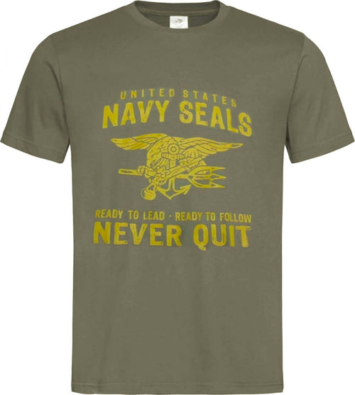 T-Shirt Navy Seals Uomo Girocollo Maglia United States Navy Seals Ready to Lead - Ready to Follow Mezze Maniche in Cotone Sport e tempo libero/Fan Shop/Abbigliamento/T-Shirt Il Distintivo - Pesaro, Commerciovirtuoso.it