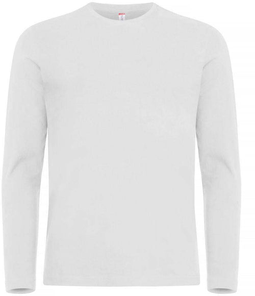 T-shirt Premium Bianco Maglia Clique Manica Lunga Premium 180 gr Taglie Forti