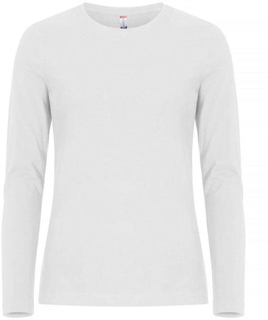 T-shirt Premium Bianco Maglia Donna Clique Manica Lunga Premium 180 gr