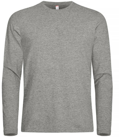T-shirt Premium Grigio Melange Maglia Clique Manica Lunga Premium 180 gr Taglie Forti